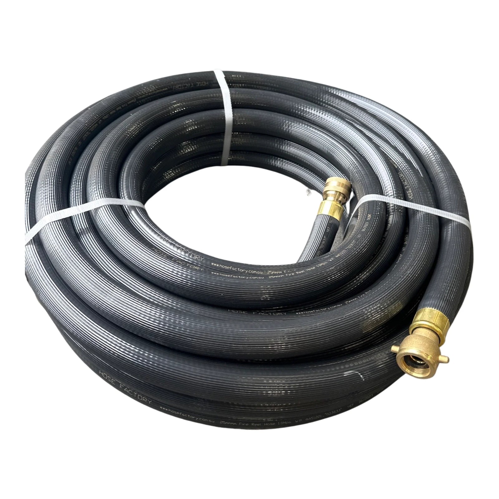 HOSE FACTORY Fire Reel Hose with ZORRO Crimped 3 Piece Brass Snap On Fittings