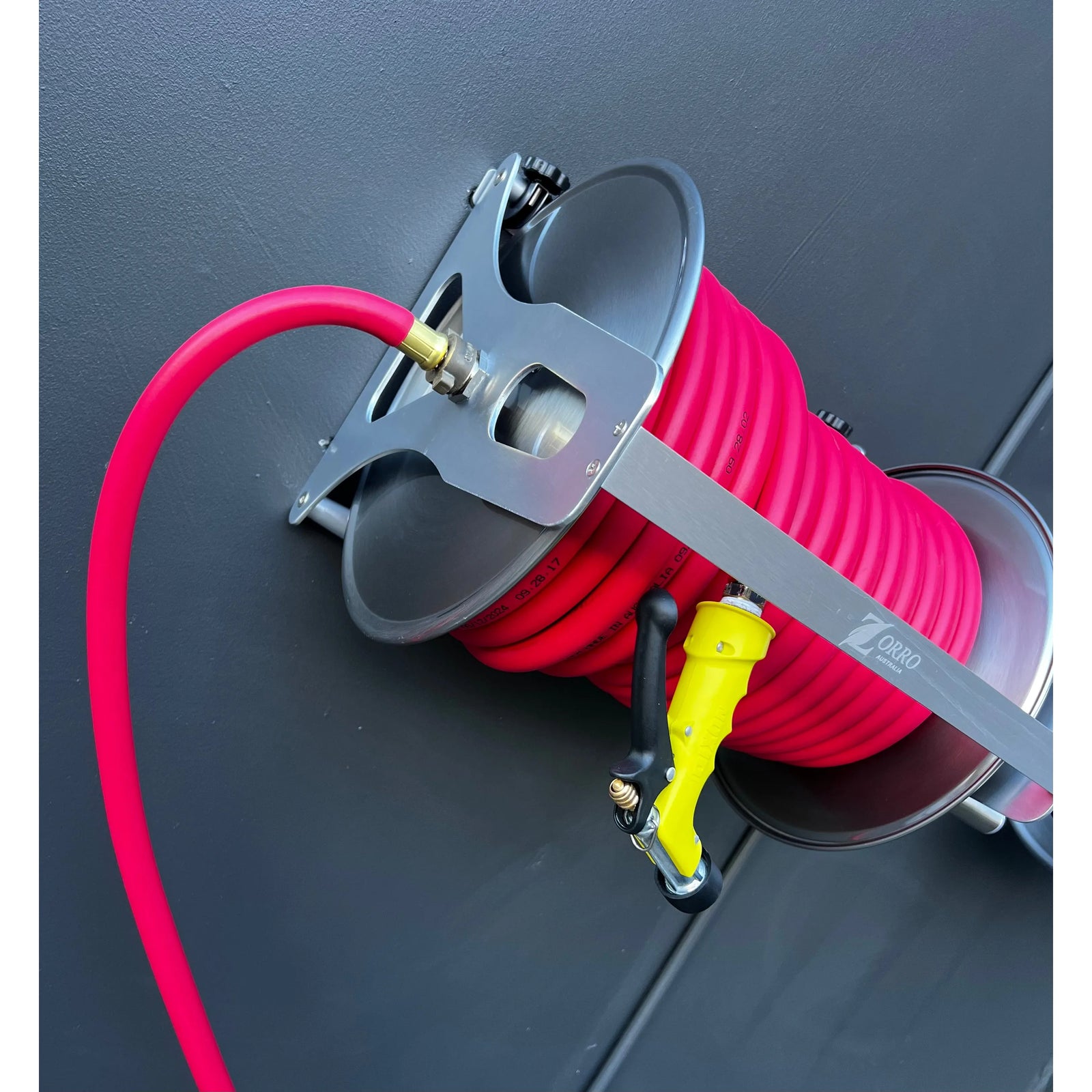 Barfell High Temp Hose ZORRO SS Reel option of Dixon Yellow Hot Water Pistol