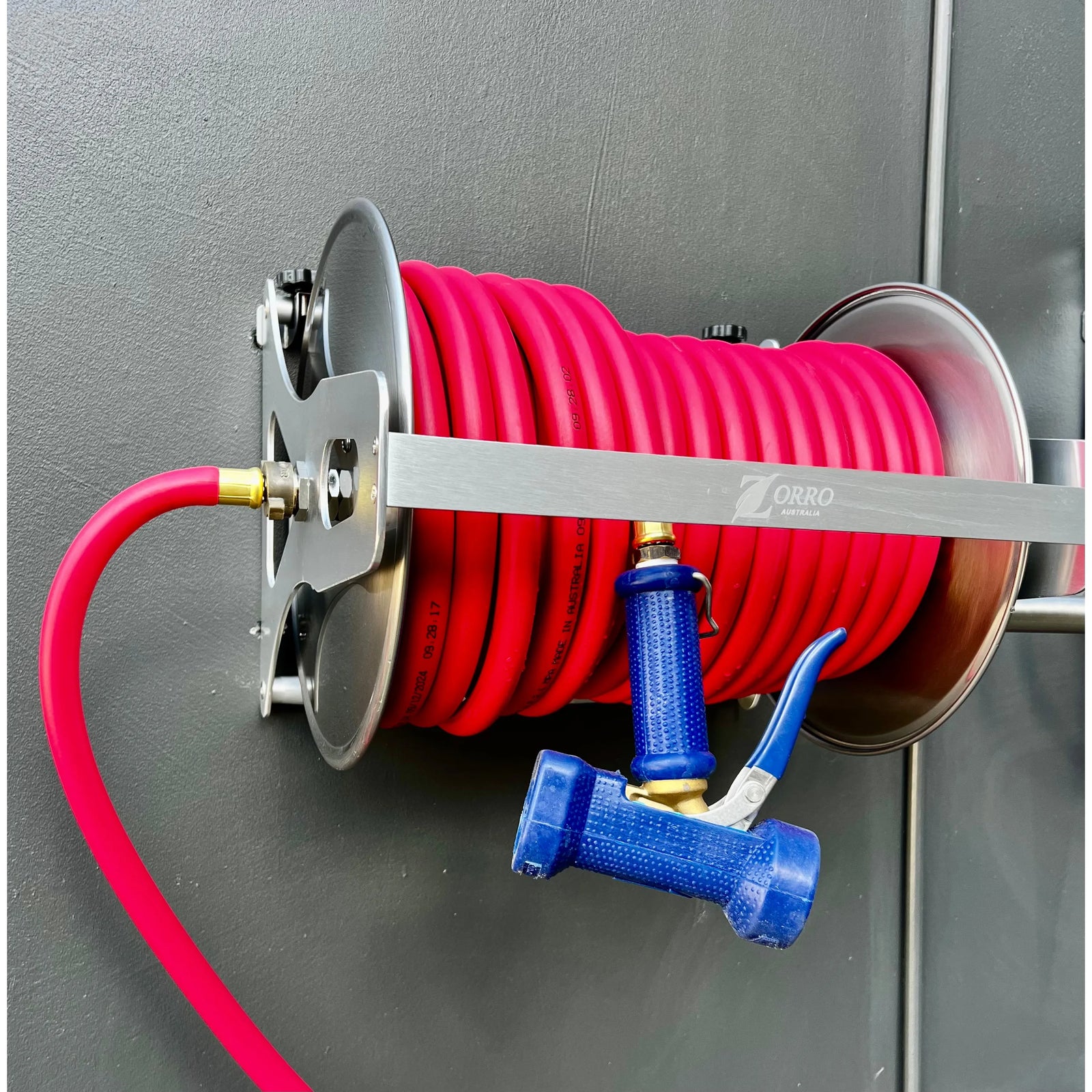 Barfell High Temp Hose ZORRO SS Reel option of Dinga Hot Water Gun