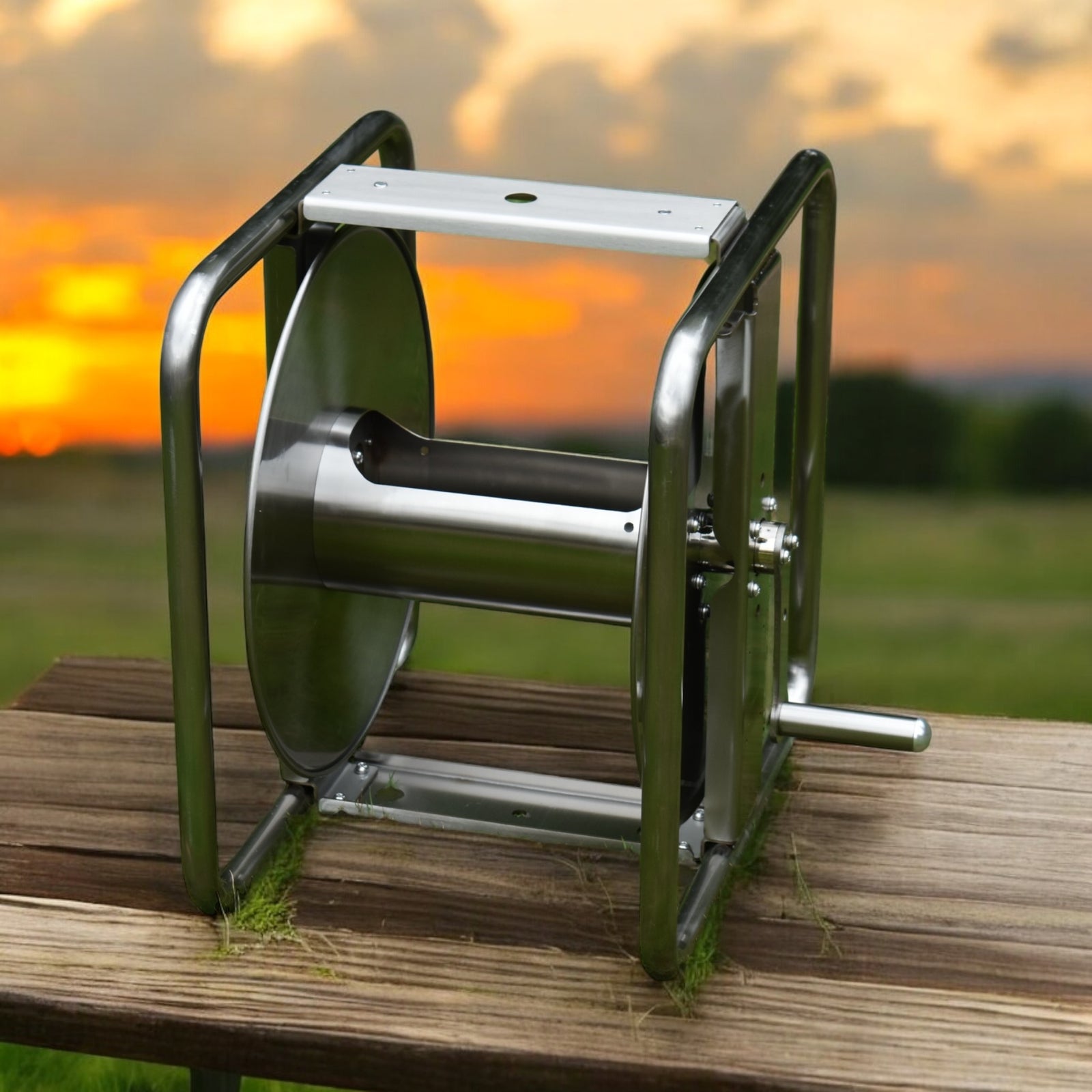 ZORRO PRO Stainless Steel Reel & Hi-Flex Air, Chemical, Water Hose Bundle