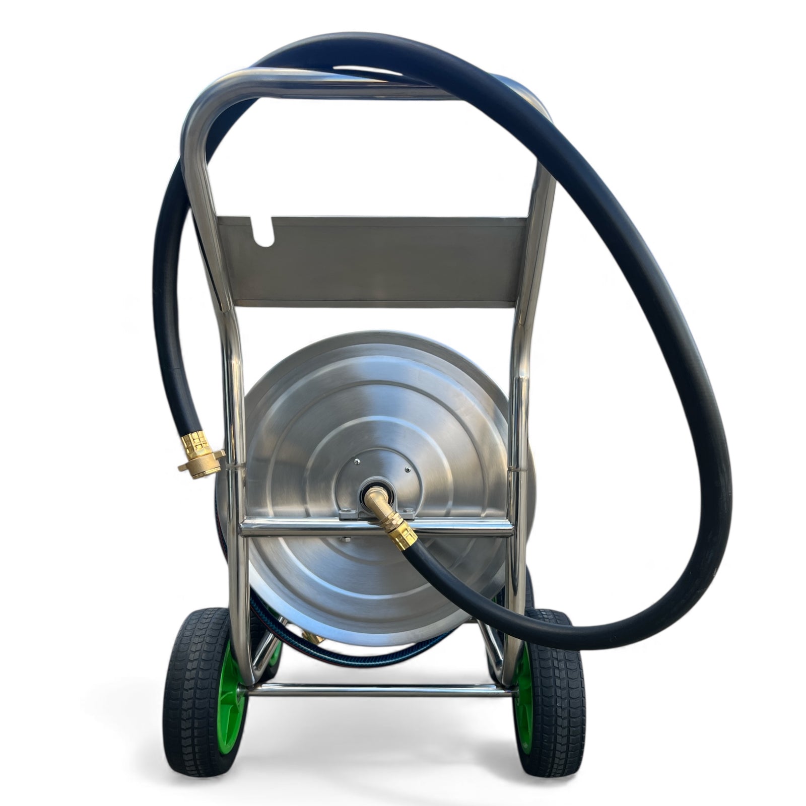 ZORRO Stainless Steel 4 Wheel Trolley with Ozflex Hose & Brass Connector