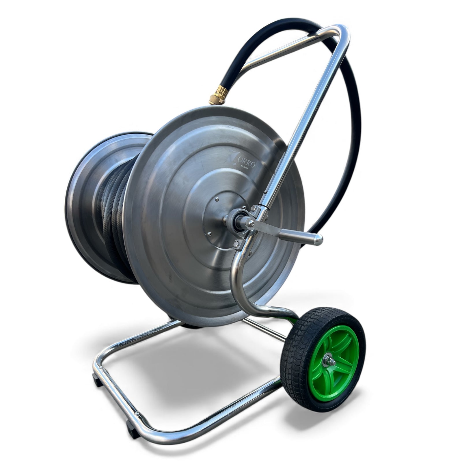 ZORRO Stainless Steel 2 Wheel Hose Cart with First Class Fire Hose