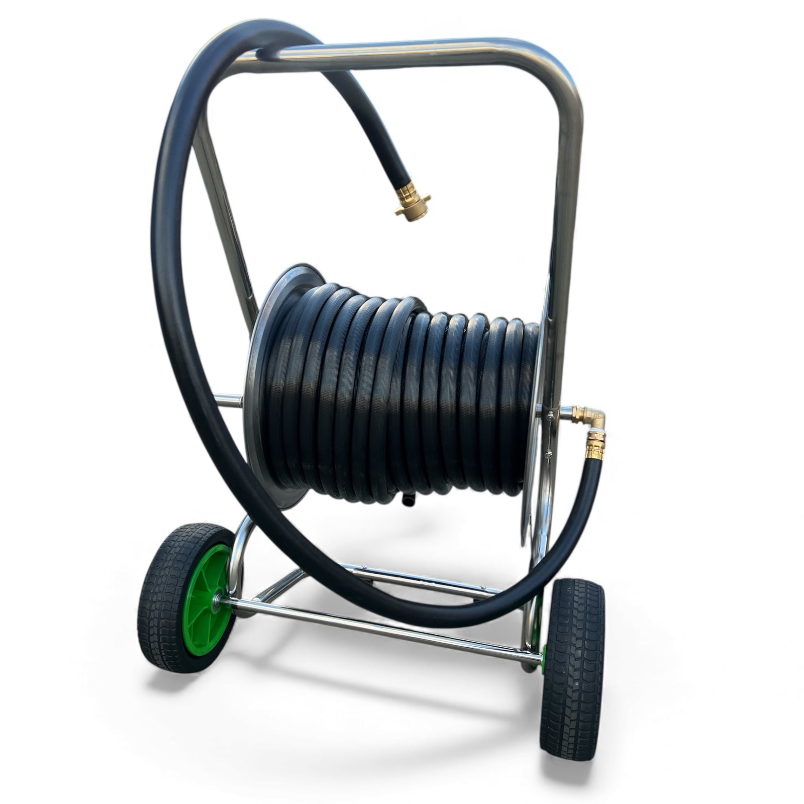 ZORRO Stainless Steel 2 Wheel Hose Cart with First Class Fire Hose