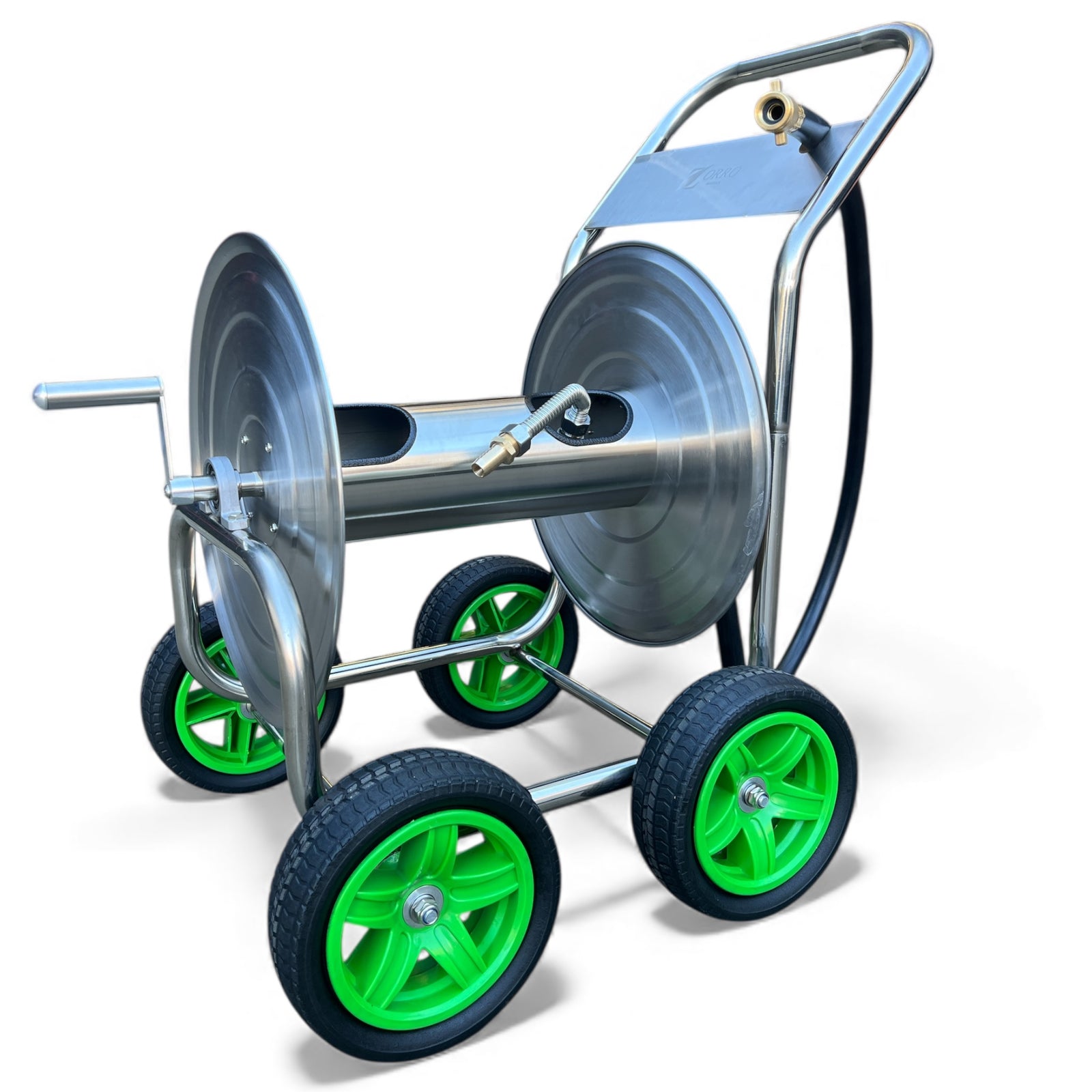 ZORRO 304 Stainless Steel 4 Wheel Hose Trolley