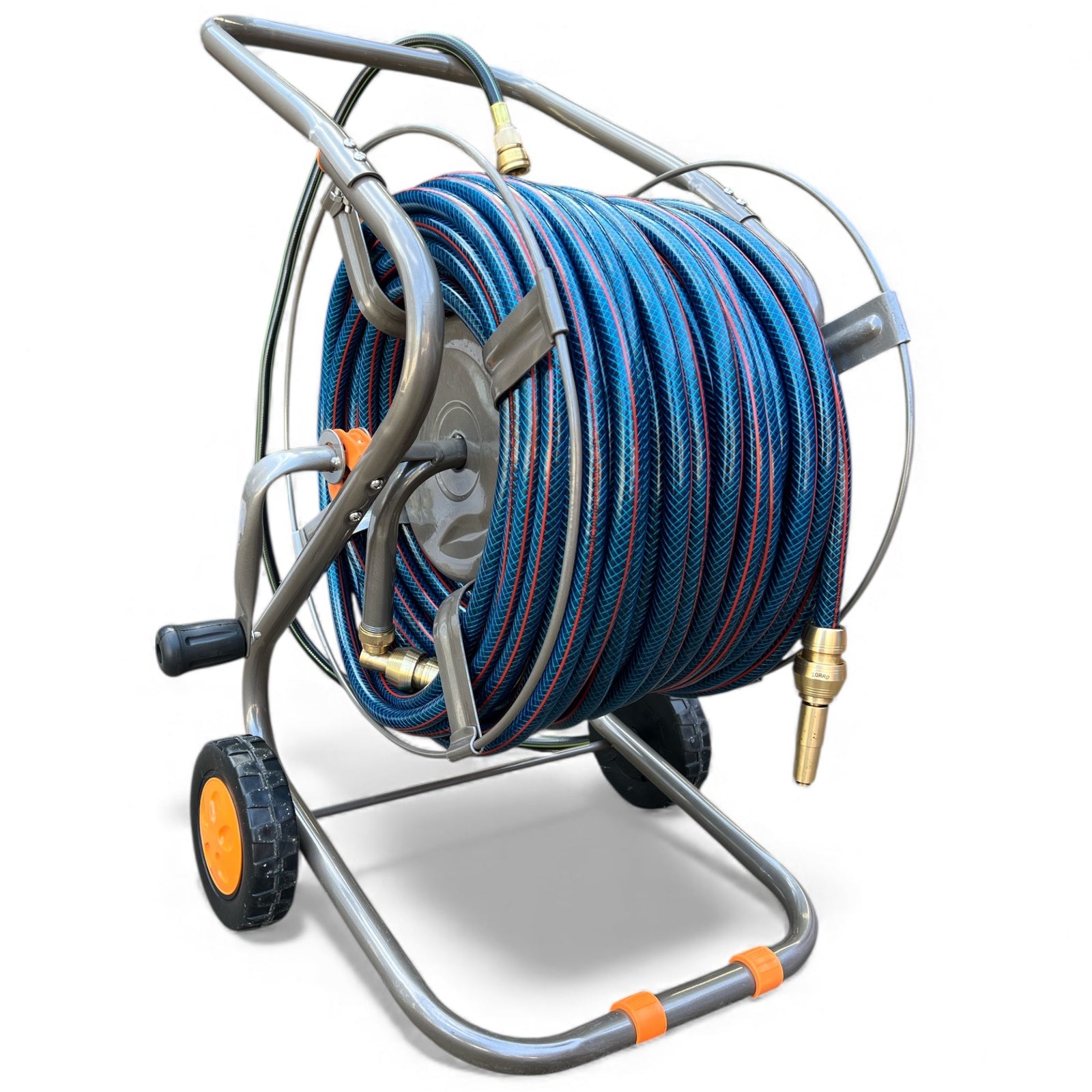 AIFA Hose Reel & Ozflex Garden Hose Bundle Brass Fittings & Nozzle 12mm - Hose Factory