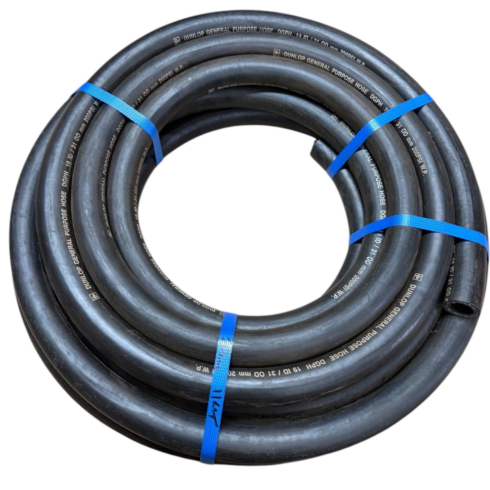 Dunlop General Purpose Black Rubber Air Water Hose 19mm - Hose Factory