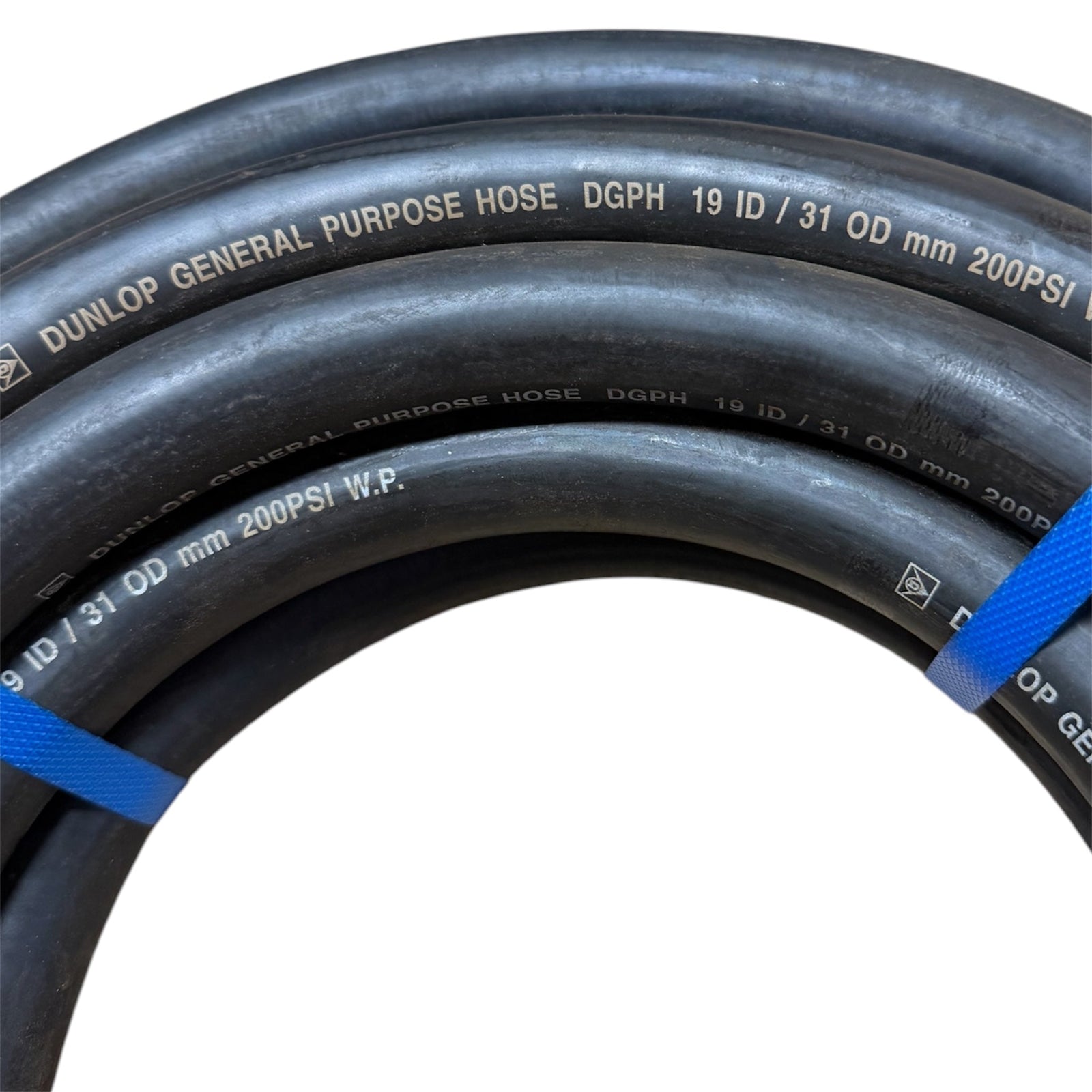 Dunlop General Purpose Black Rubber Air Water Hose 19mm - Hose Factory