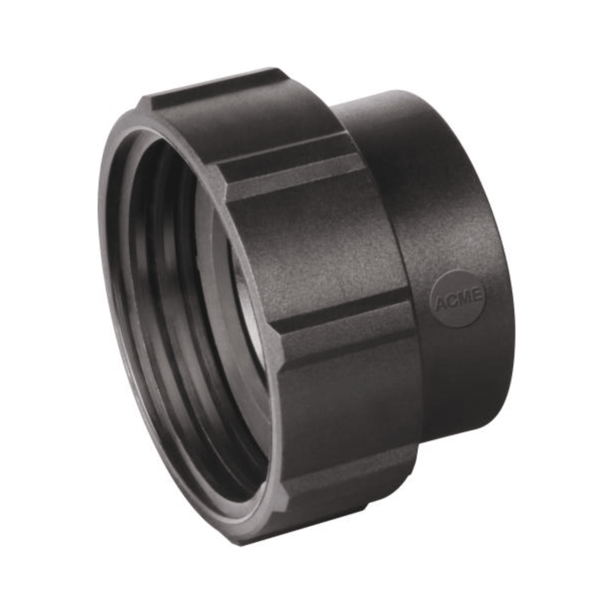 HANSEN IBC Female Acme Adaptor 75mm x 50mm showing the ACME thread design for water tank connections.