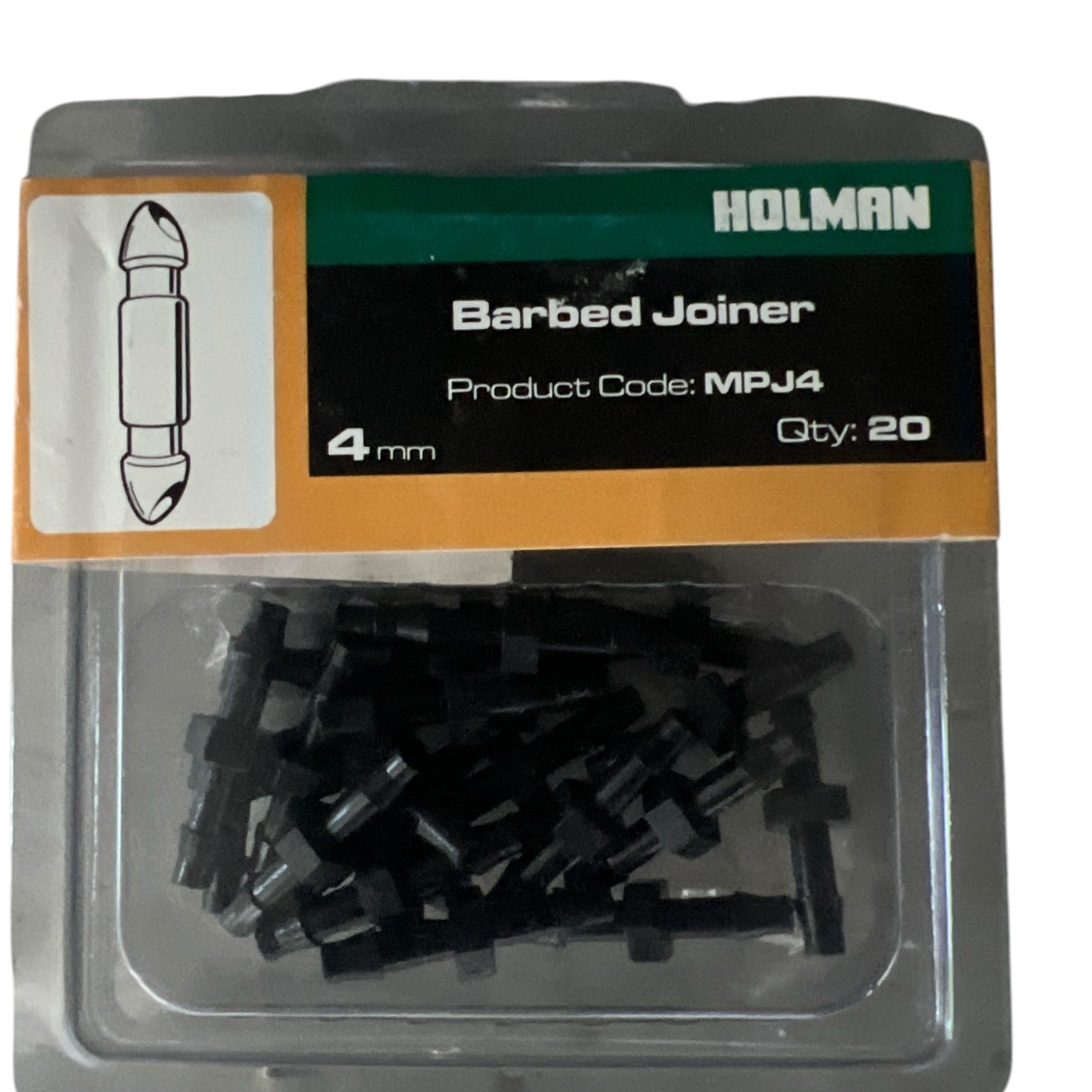 HOLMAN 4mm Barbed Joiner - 20 Pack - Hose Factory