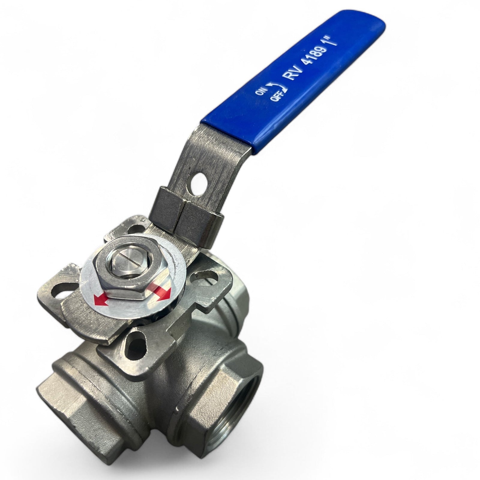 Hose Factory Ball Valve SS 3 - Way Reduced Bore BSP ISO Pad - Hose Factory