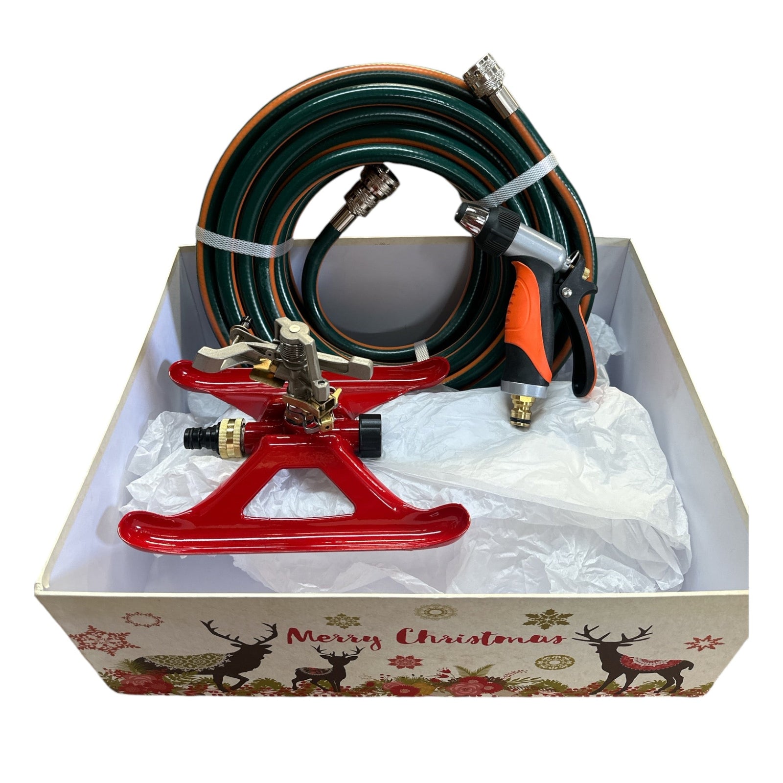 Hose Factory Gardeners Gift Set No 5 with gift box featuring hose and spray nozzle, perfect gardening gift for enthusiasts.