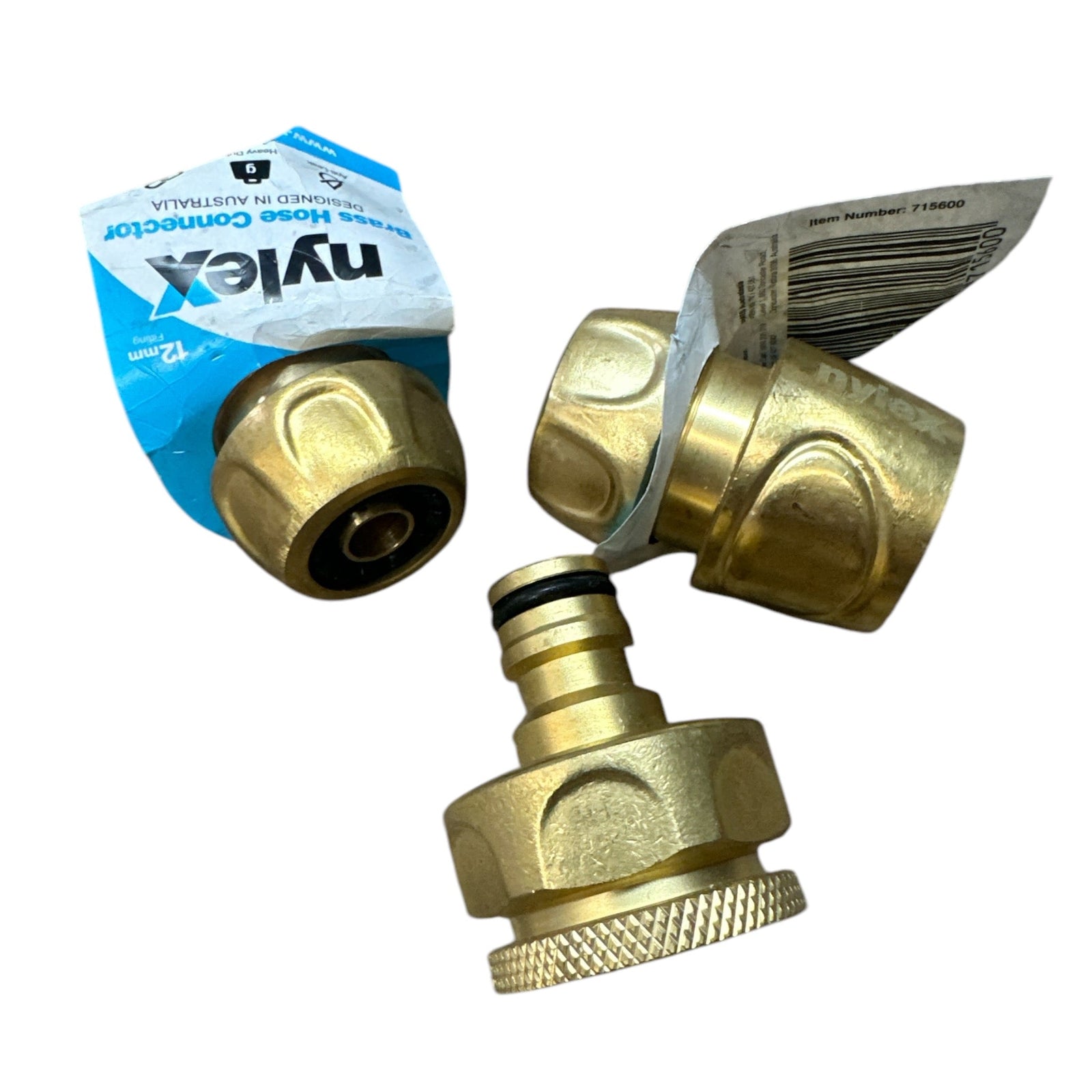 Nylex Brass Hose Connector 3 Piece Fitting Set 12mm - Hose Factory