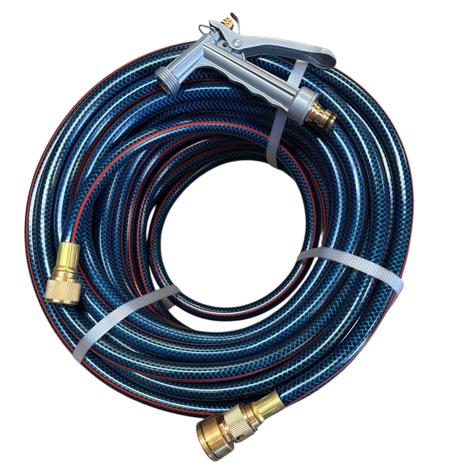 Ozflex Flexible Garden Hose Crimped Brass Fittings & Gun 12mm
