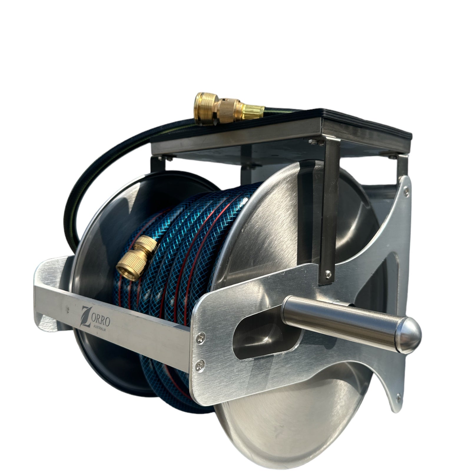 OZFLEX Garden Hose with ZORRO Mountable Ss Reel with Shelf Bundle 12mm - Hose Factory