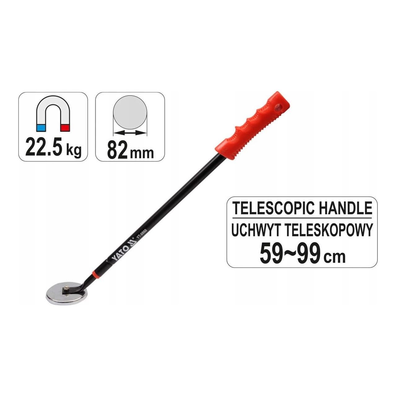 YATO Magnetic Telescopic Pick Up Tool YT - 0860 Lift 22.5kg - Hose Factory