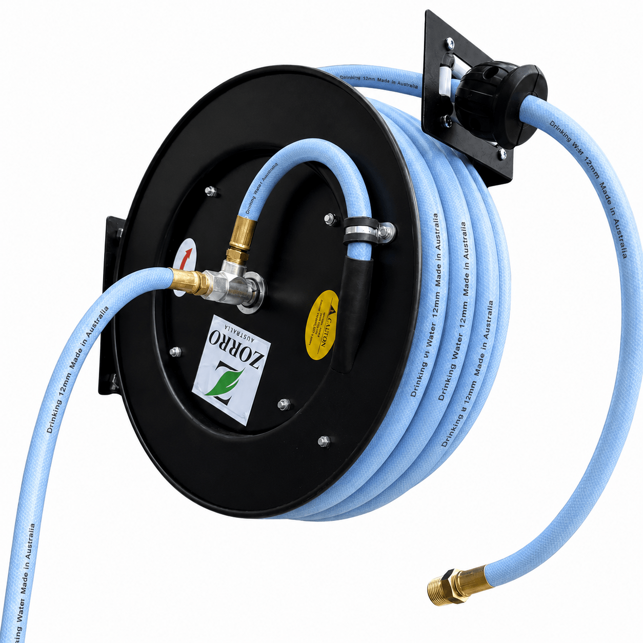 ZORRO Heavy Duty Retractable Drinking Water Hose Reel 12mm x 20m - Hose Factory