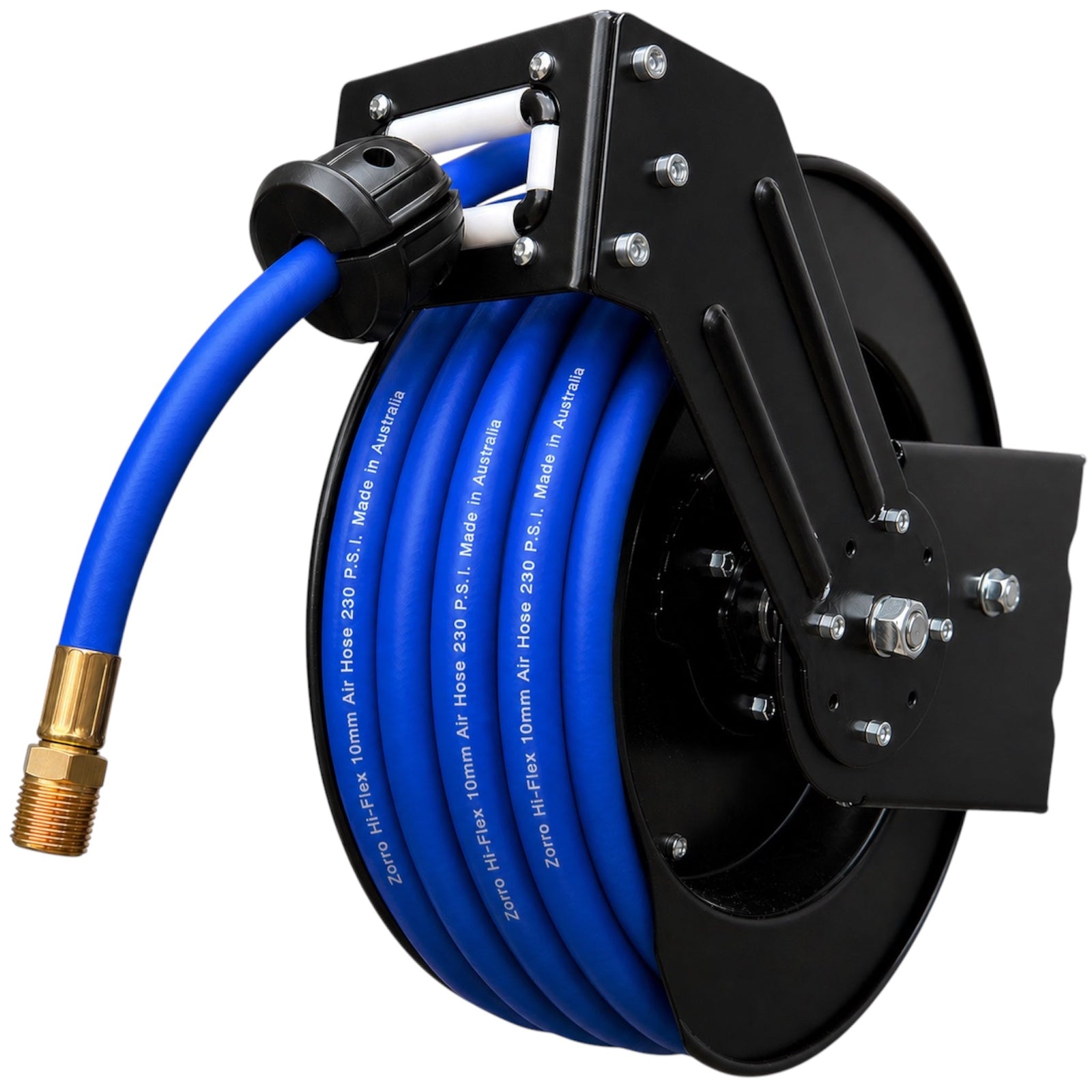 Zorro Heavy Duty Retractable Hose Reel with Hi - Flex Air / Water Hose - Hose Factory