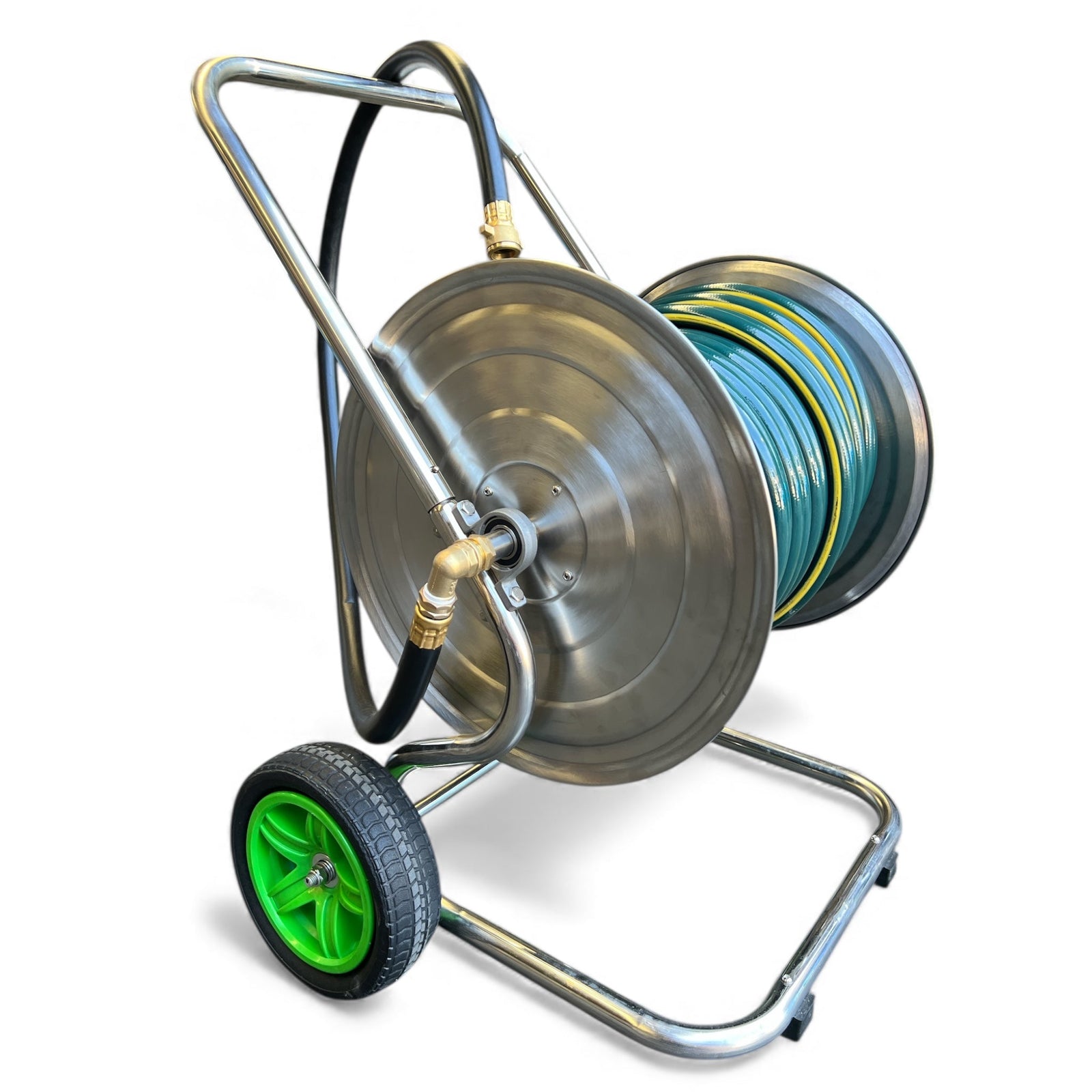 ZORRO Stainless Steel 2 Wheel Cart Proline Hose Brass Fitting & Nozzle - Hose Factory