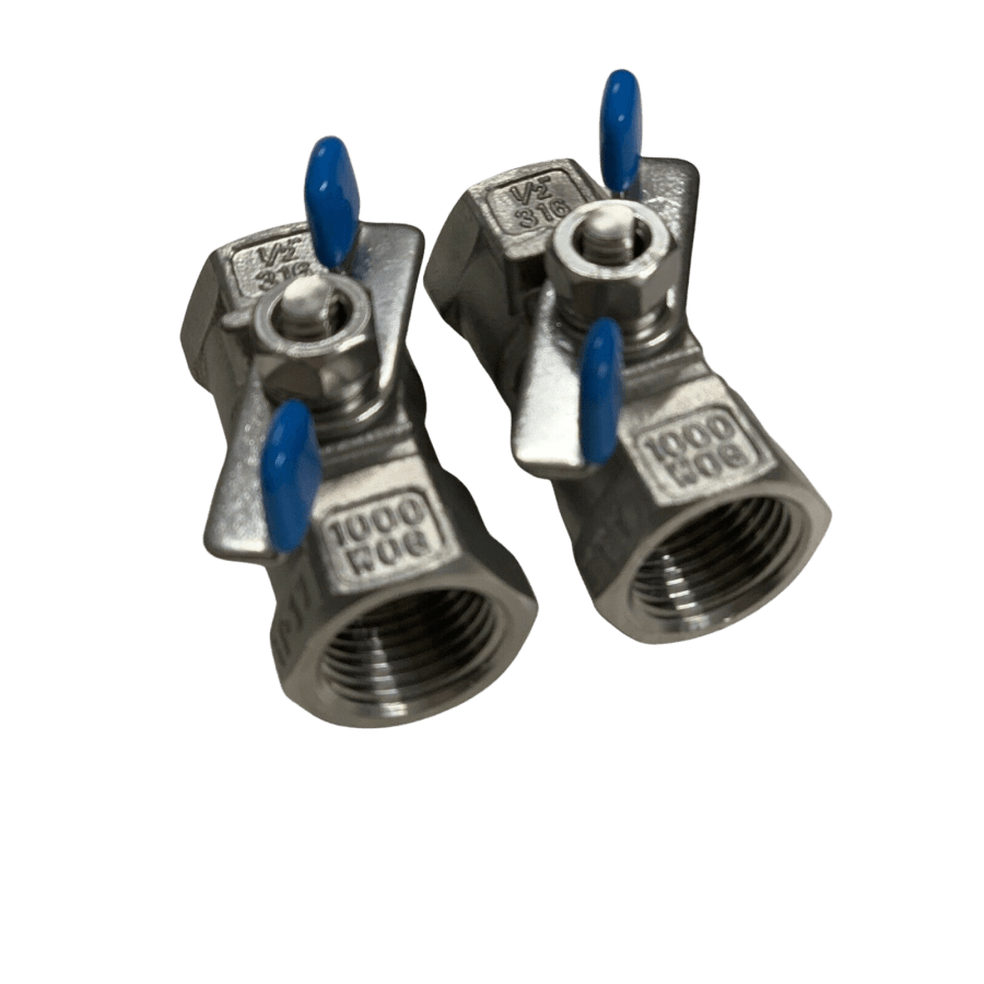 2 X 1/2 Inch - 12Mm Ball Valve Tap Heavy Duty Stainless Steel 316 Bsp Thread Industrial:hydraulics