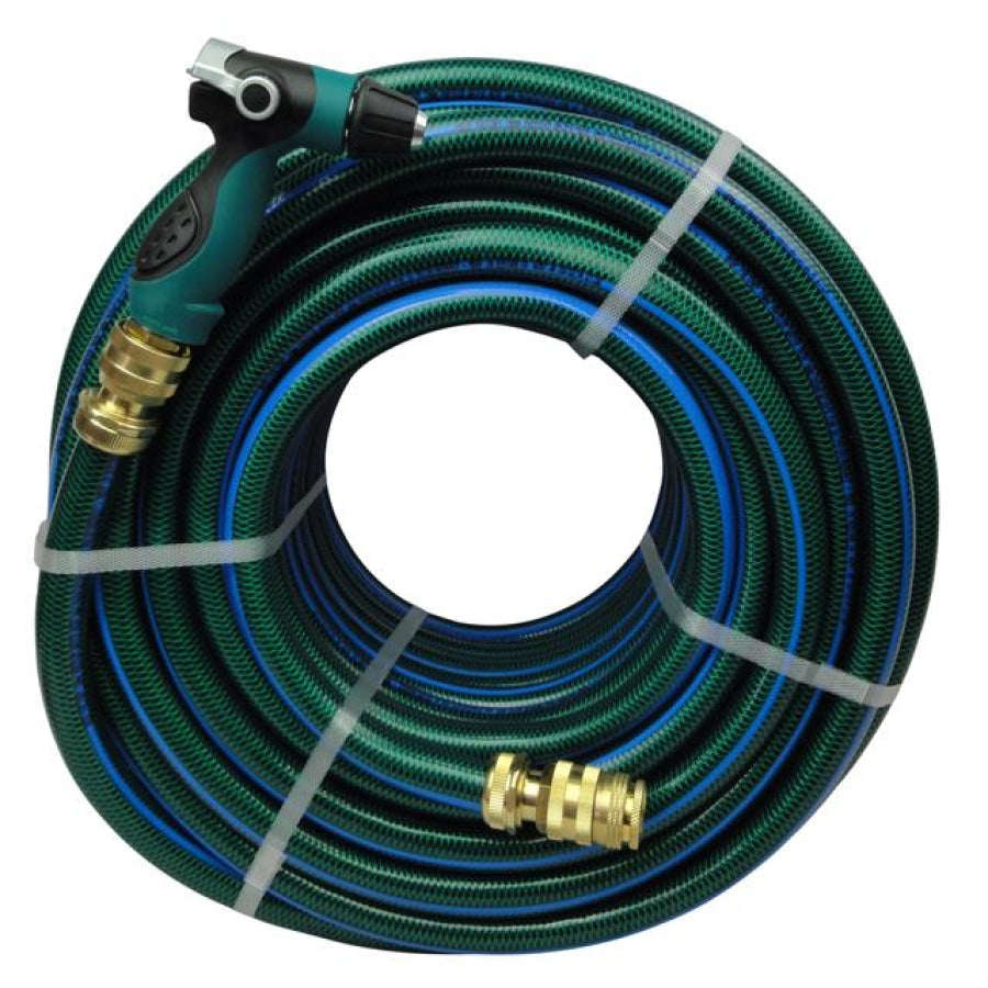 HOSE FACTORY OZFLEX 19mm Flexible Non-Kink Garden Water Hose with Brass Fittings & Rubber Grip Pistol