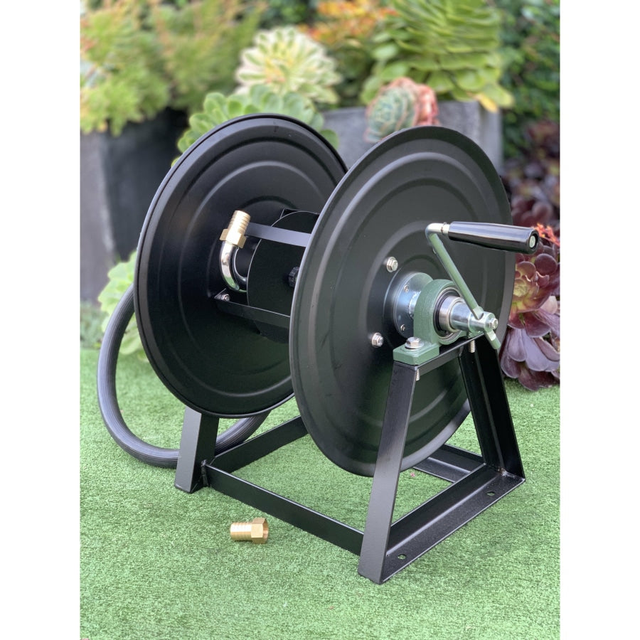 Zorro Heavy Duty Mountable Hose Reel Powder Coated Steel Black Reels Carts & Hangers