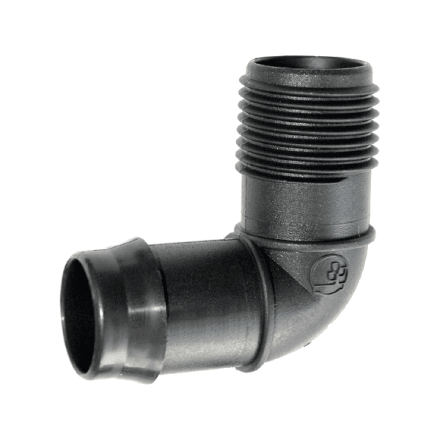 Poly Barbed Threaded Elbow (Available in Various Sizes)