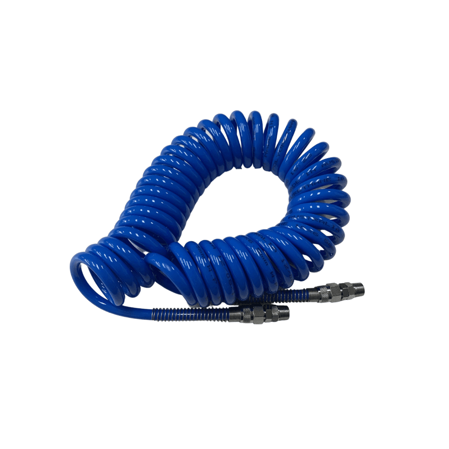 Air Recoil Hose 10mm O.D. Fitted with 1/4" BSB Swivel Fittings - Hose Factory