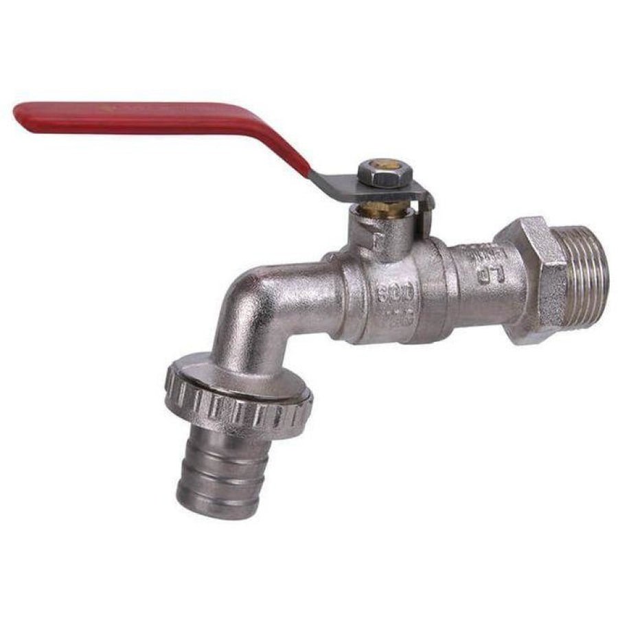 Bib Cock General Purpose Lever Action Nickel Plated Tap BSP Thread - Hose Factory