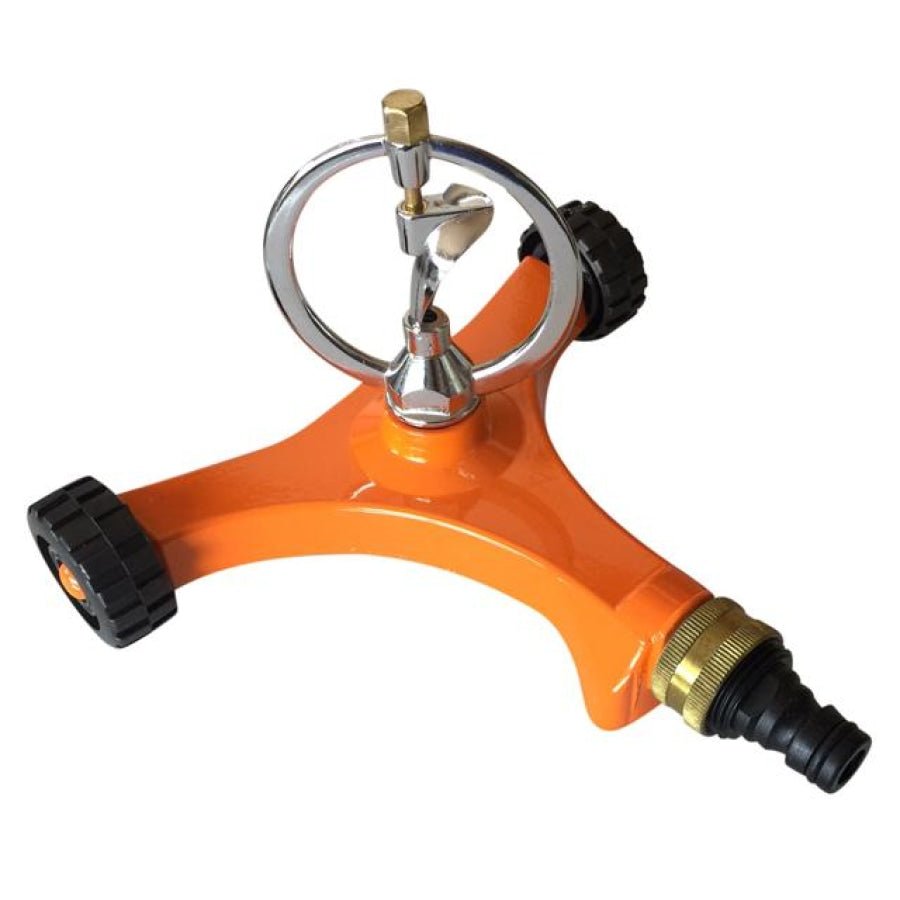 Butterfly Rotating Sprinkler with Heavy Duty Metal Base on Wheels 12mm - Hose Factory