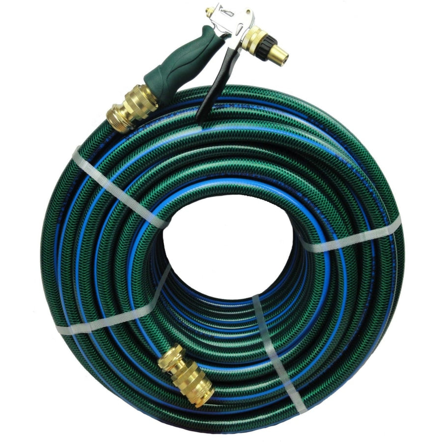 HOSE FACTORY OZFLEX 19mm Flexible Non-Kink Garden Water Hose with set of Brass Fittings & Pressure Pistol