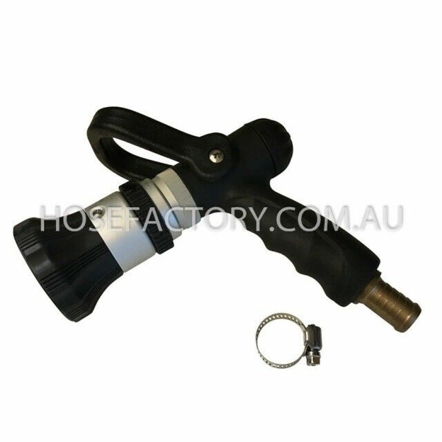 Fire Nozzle Spray with Lever Brass Director Stainless Steel Clamp - Hose Factory