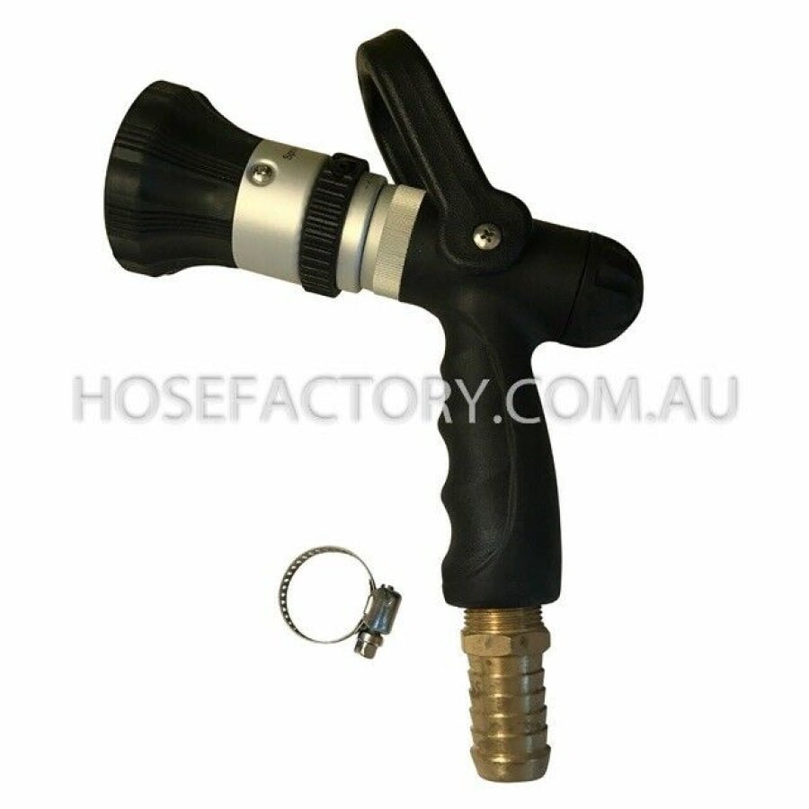 Fire Nozzle Spray with Lever Brass Director Stainless Steel Clamp - Hose Factory