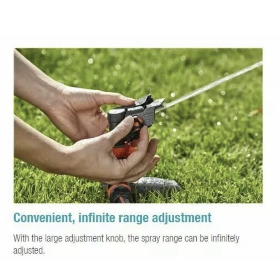 GARDENA Impulse Rotating Sprinkler with Heavy Duty Metal Base - Hose Factory
