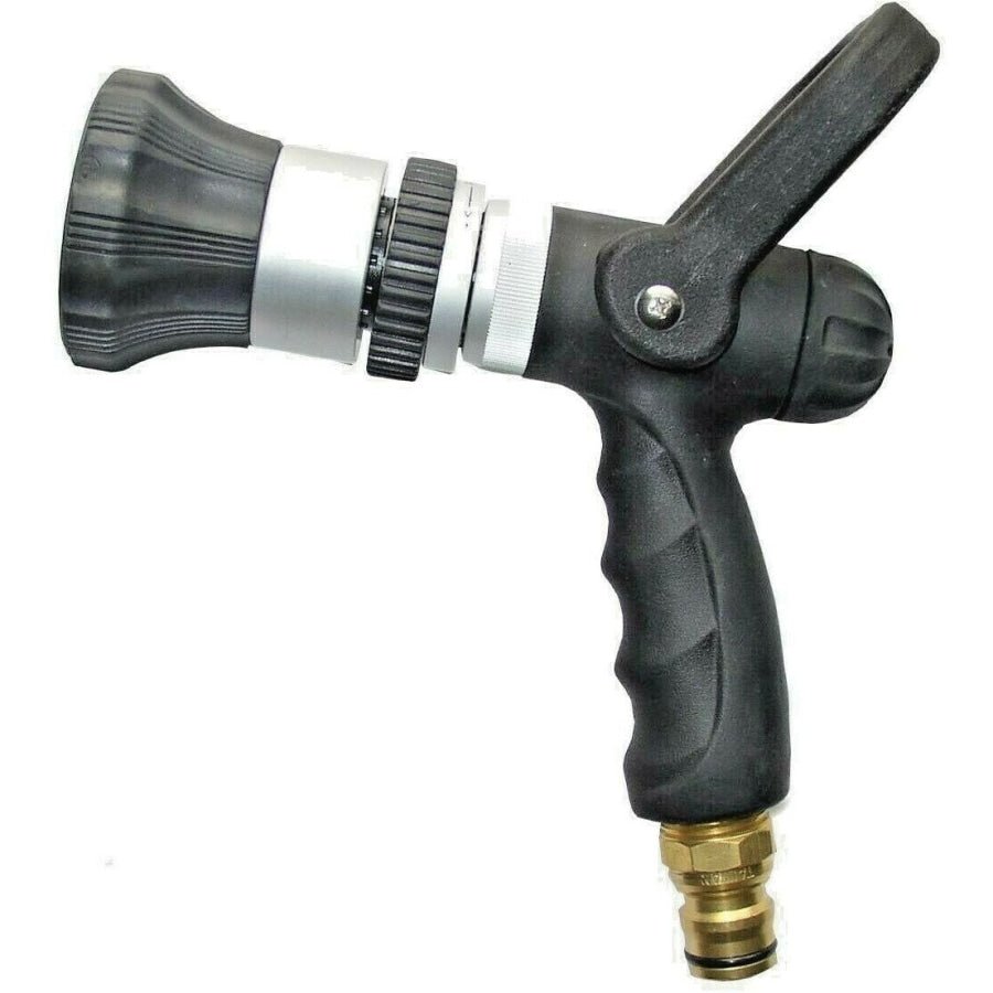 High Pressure XL Fire Nozzle with Lever and Brass Snap on Tool Adaptor - Hose Factory