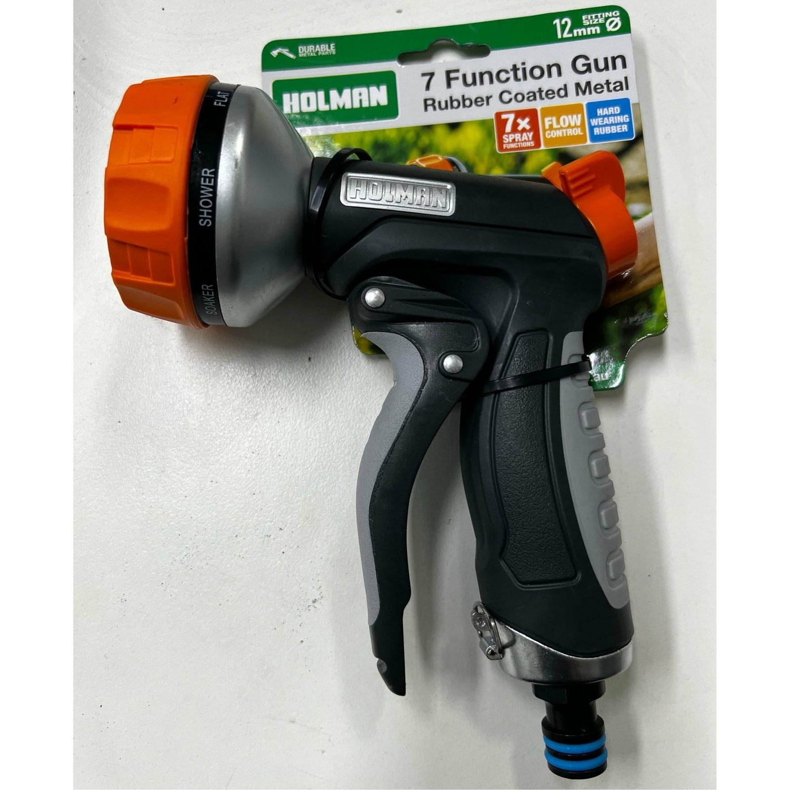 HOLMAN 7 Function Gun Rubber Coated Metal 12mm - Hose Factory