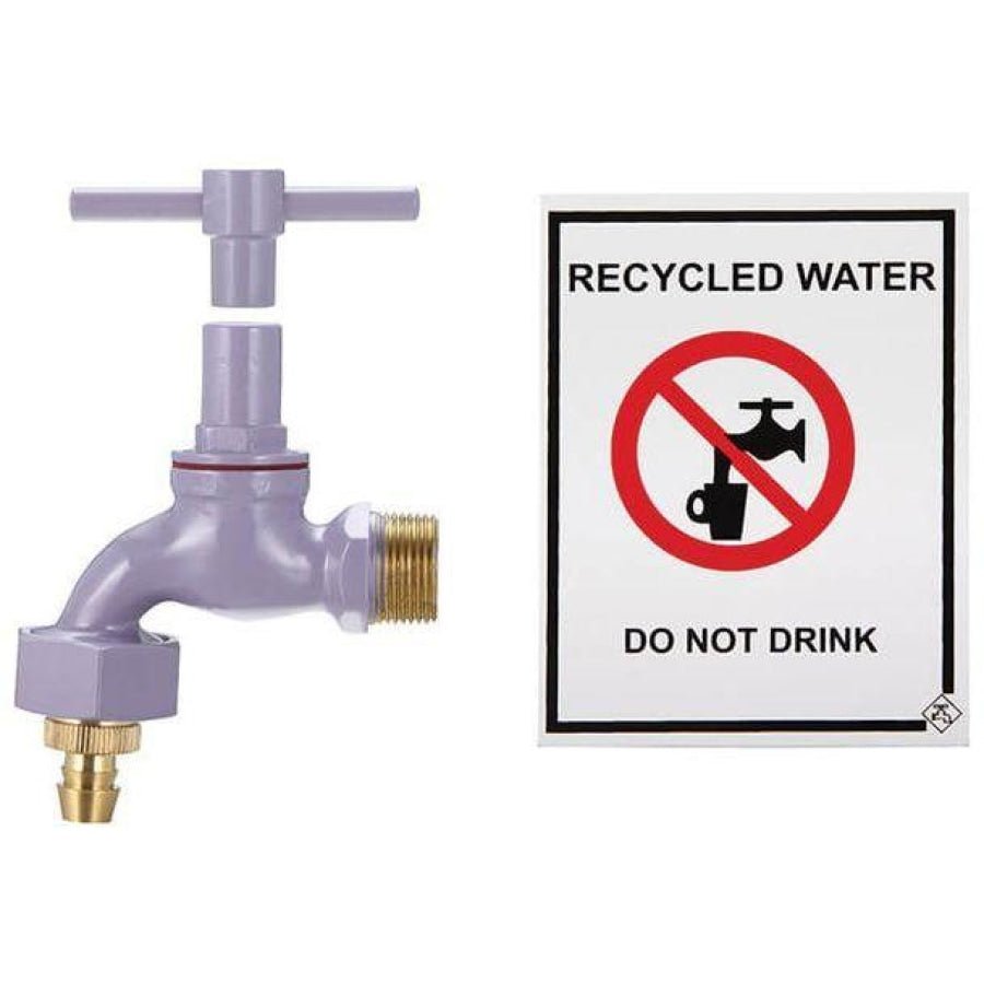 Hose Cock Kit Recycled Water Lilac Tap 20mm x 25mm NSW - Hose Factory