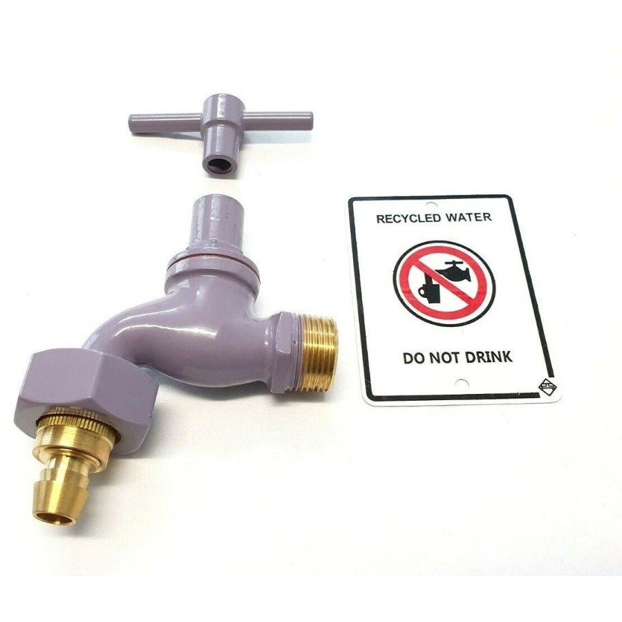 Hose Cock Kit Recycled Water Lilac Tap 20mm x 25mm NSW - Hose Factory