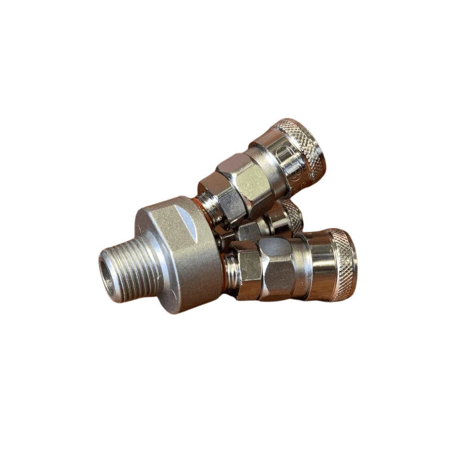Hose Factory Nitto Style 3 Way Splitter Coupler 1/2” Male BSB Air Tool Fitting - Hose Factory