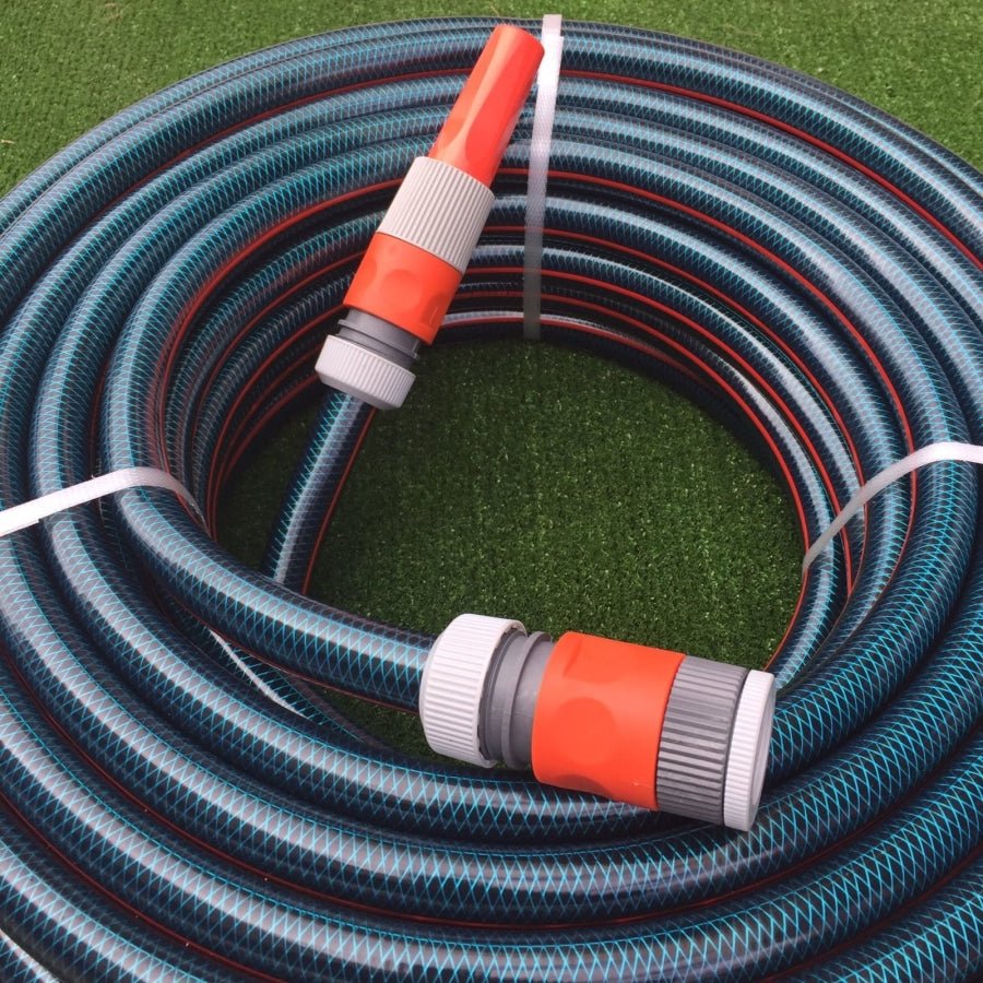 HOSE FACTORY OzFlex Garden Water Hose with set of Plastic Fittings 18mm - Hose Factory