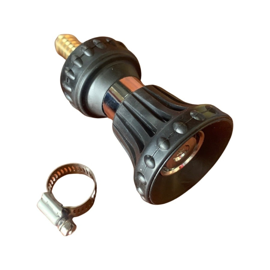 Zorro Fire Nozzle Spray With Brass Director And Ss Clamp (Available In Various Sizes) 1/2 Barb