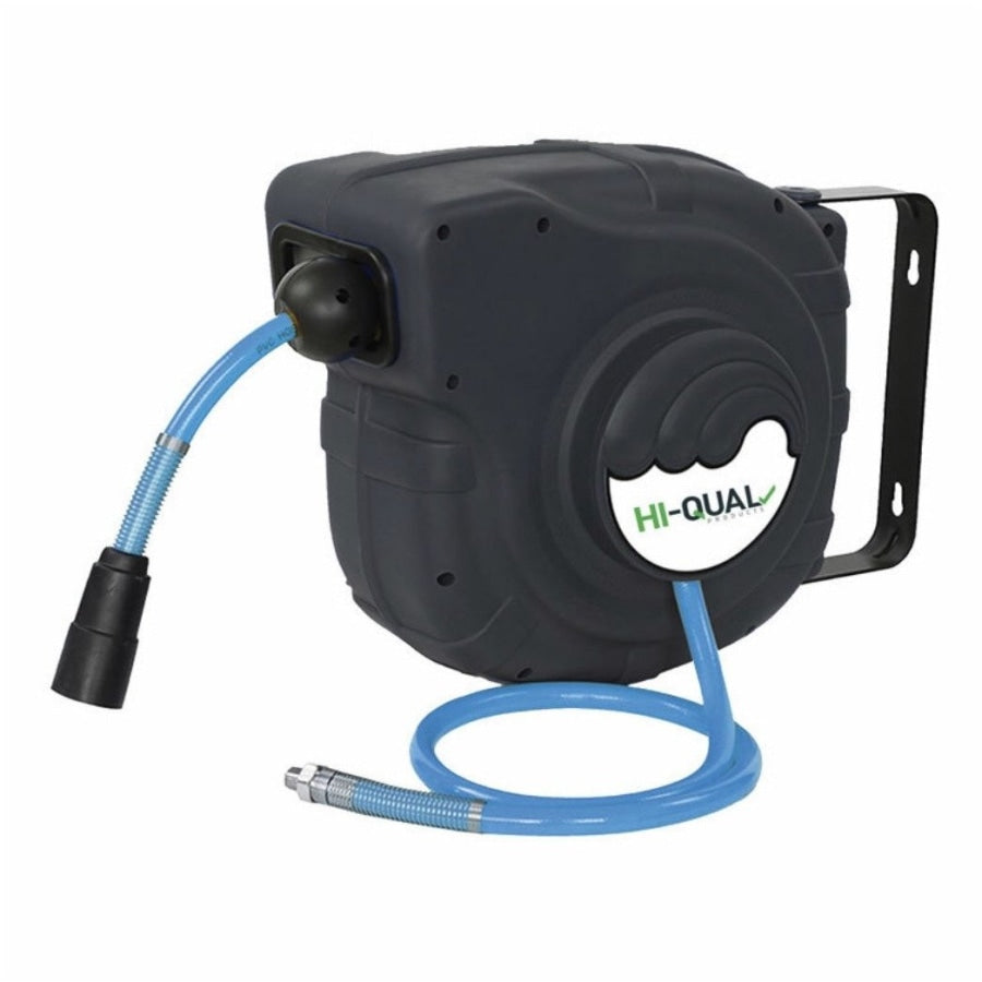 Hi-Qual Compact Retractable Air Hose Reel 3/8 X 14M Reels Carts & Hangers