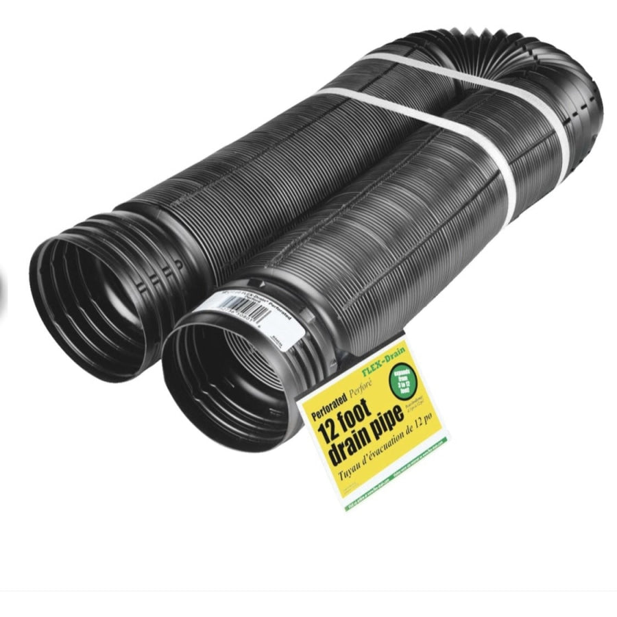 Flex-Drain Pipe 4 In X 12 Foot Corrugated Drain Clearance Sale Hoses