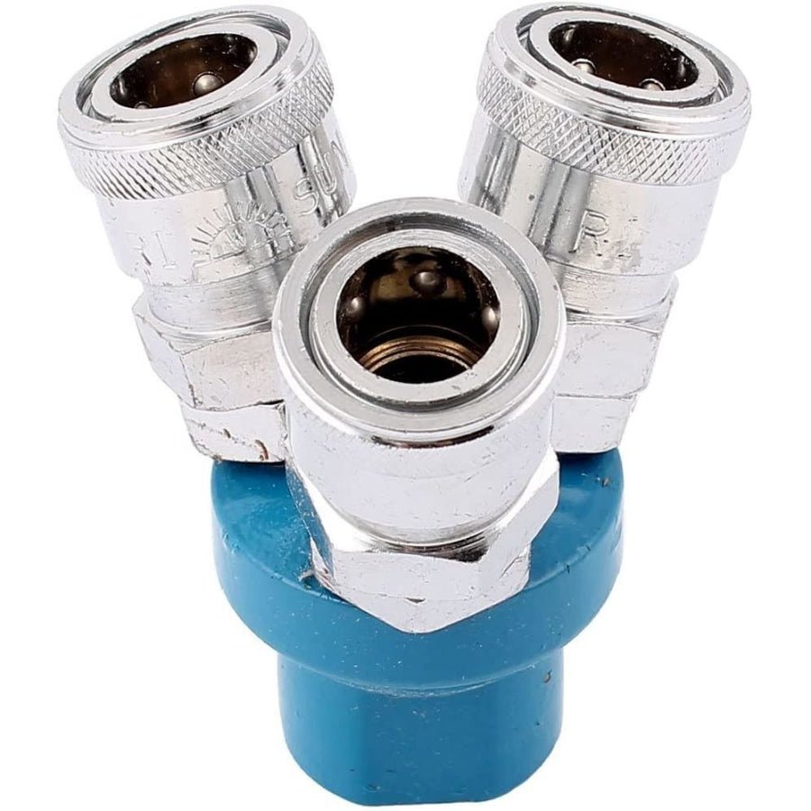 Nitto Style 3 Way Quick Connect Splitter Coupler Pneumatic Air Fitting 1/4" Female BSP - Hose Factory