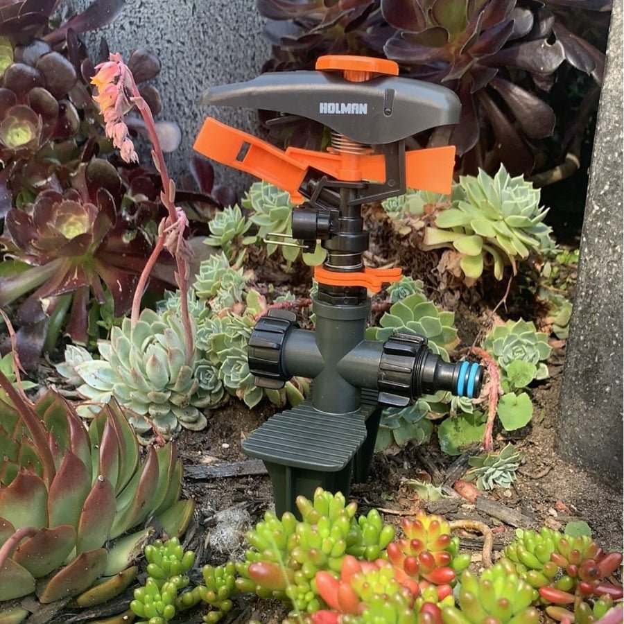 Plastic Impact Sprinkler on 2 Step Spike 12mm Clearance Sale - Hose Factory