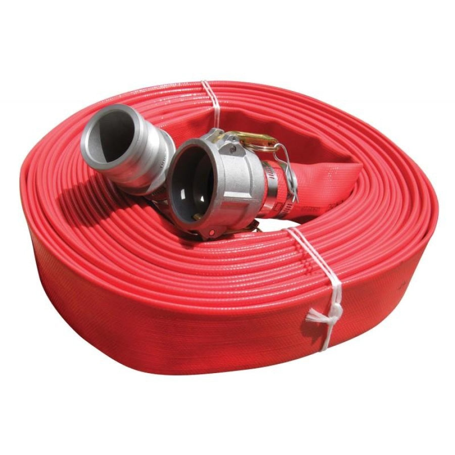 SUNNY Red Heavy Duty 40mm Layflat Hose Fitted with Camlocks Type C & E