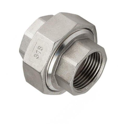 Stainless Steel 316 Pipe Fitting Female x Female Barrel Union BSP Thread - Hose Factory