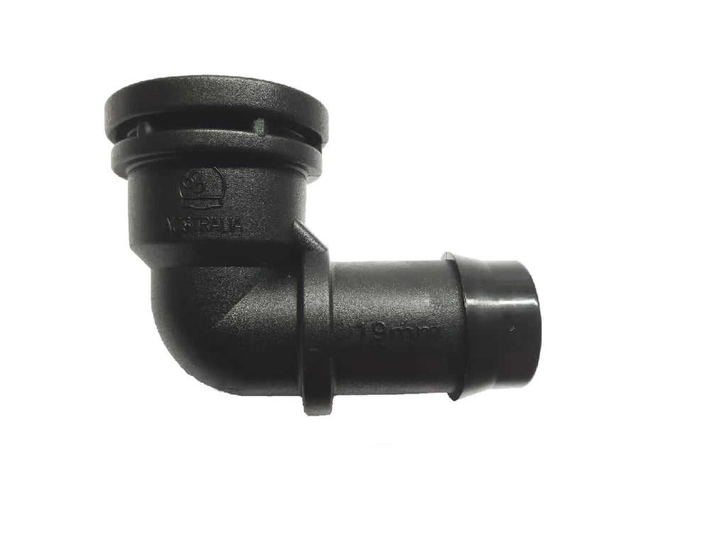 Antelco 19mm Barbed Elbow with 1/2" Female BSP Thread for Poly Pipe