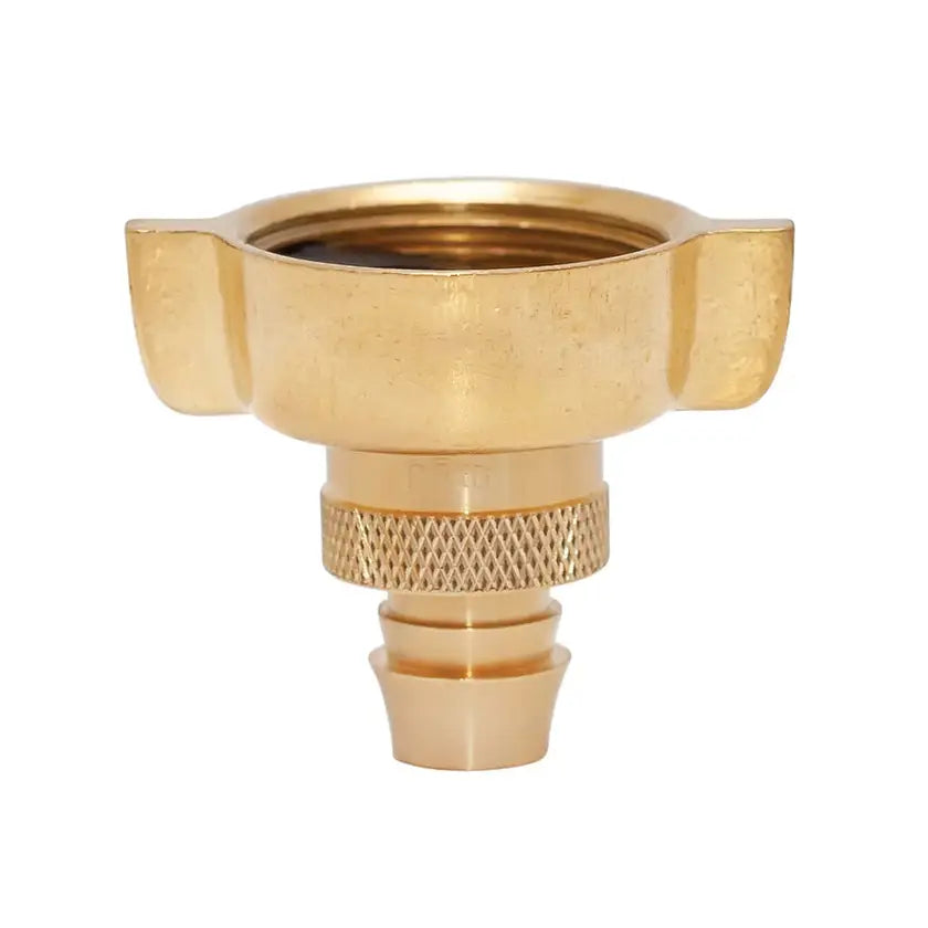 NETA Screw on Brass Tap Fitting for 25mm with 12mm or 18mm Barb & Clamp