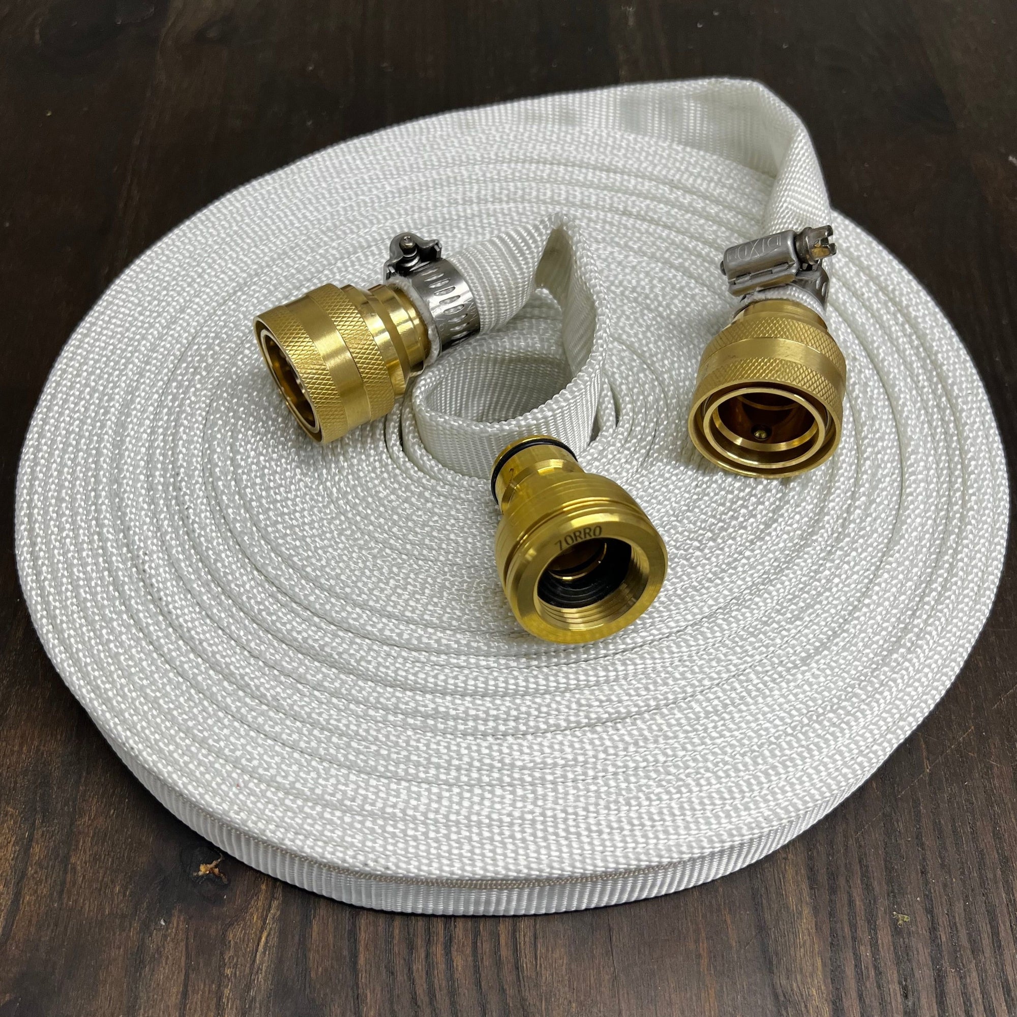 Lay Flat Drinking Water Hose with Brass Fittings 19mm I.D x 18 metres