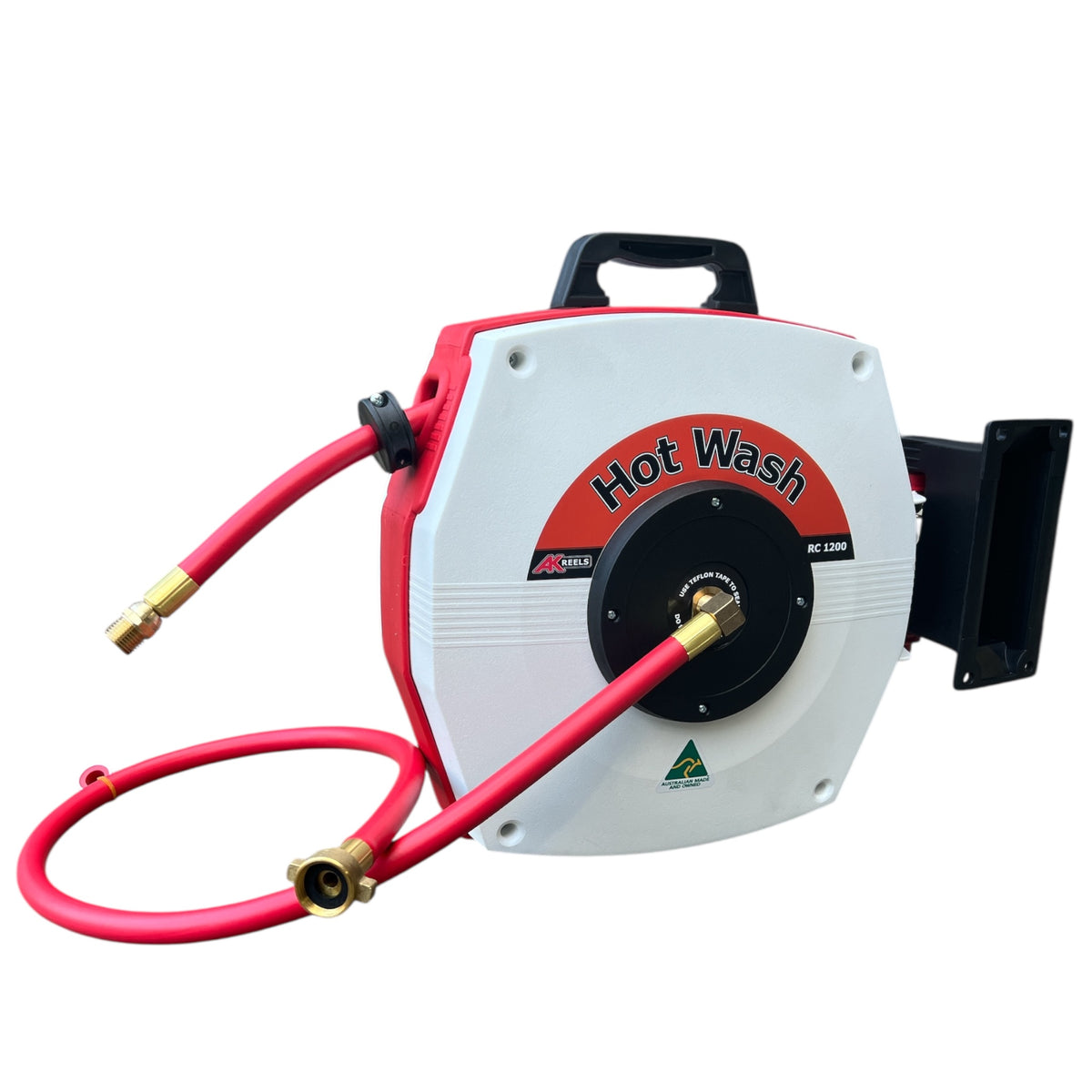 AK REELS Hot Wash Auto Retractable Hose Reel Kit with Dinga Gun 12mm x 15mt